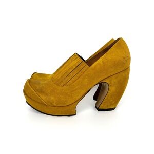 John Fluevog PREPARE HI STEADY Mustard Yellow Womens Shoes Size 11